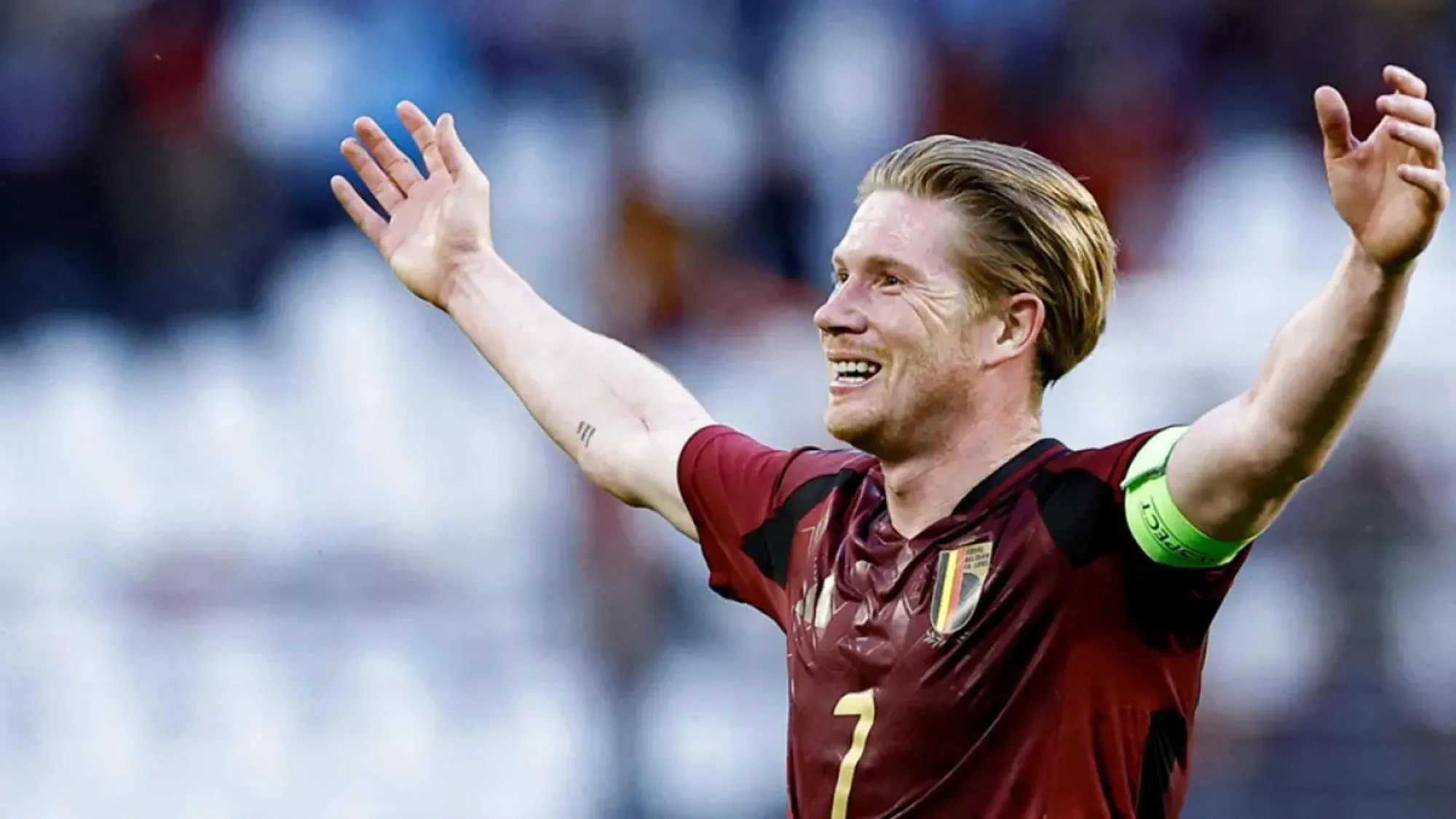 Kevin De Bruyne Celebrates A Goal For Belgium In a Recent Match.