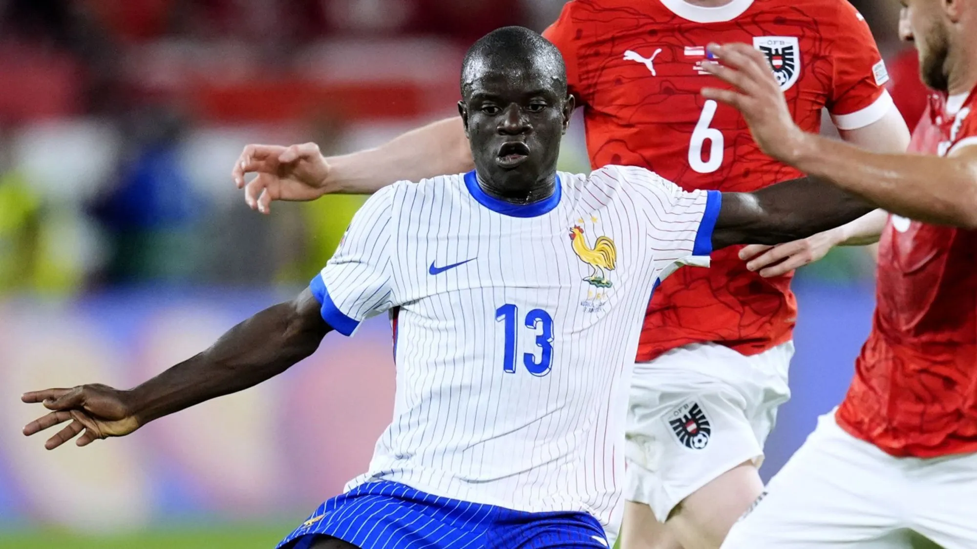 N’Golo Kanté Shields The Ball in A Euro 2024 Match Against Austria