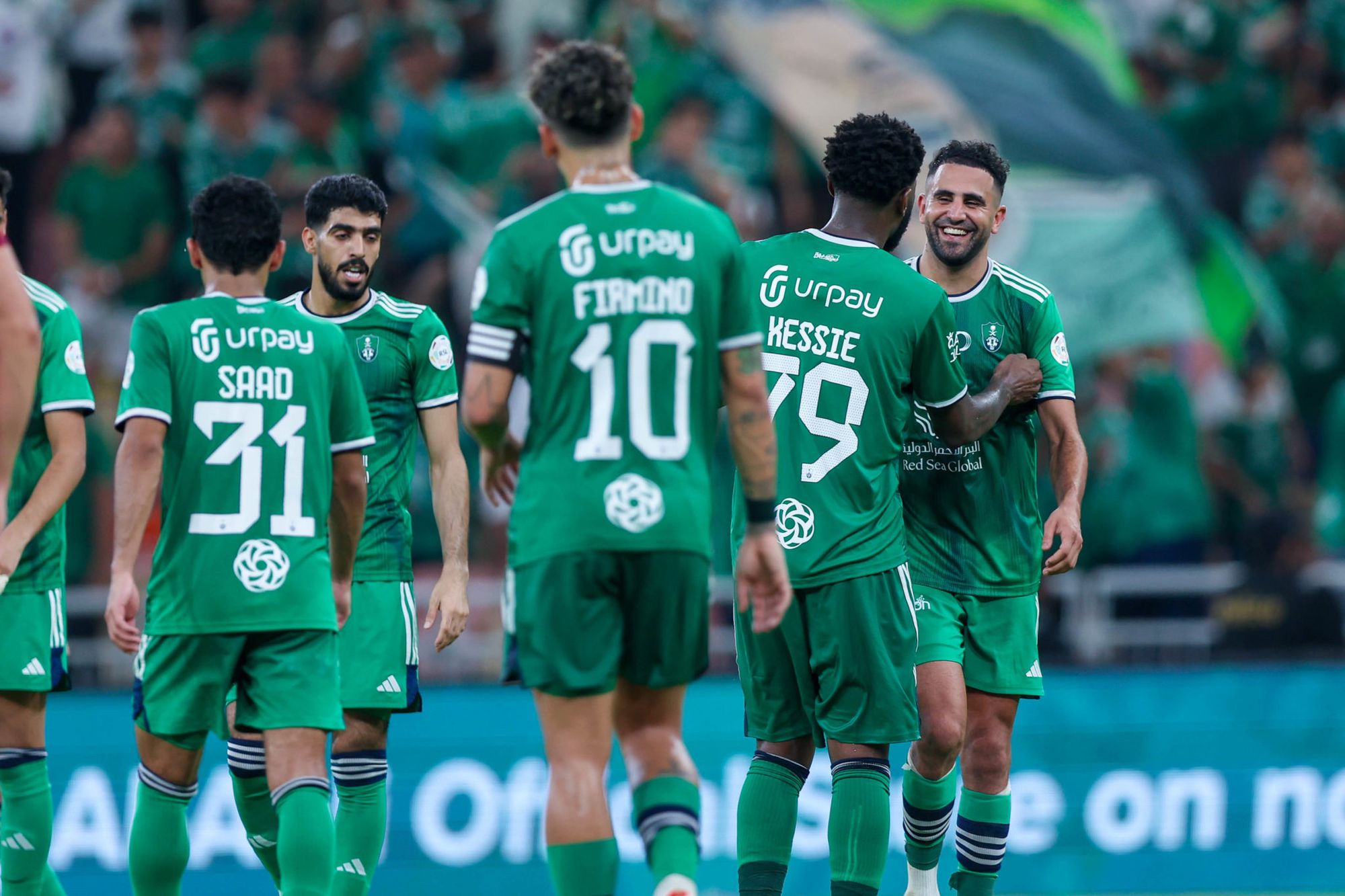 Al Ahli's Riyad Mahrez and Franck Kessie During a Past Match