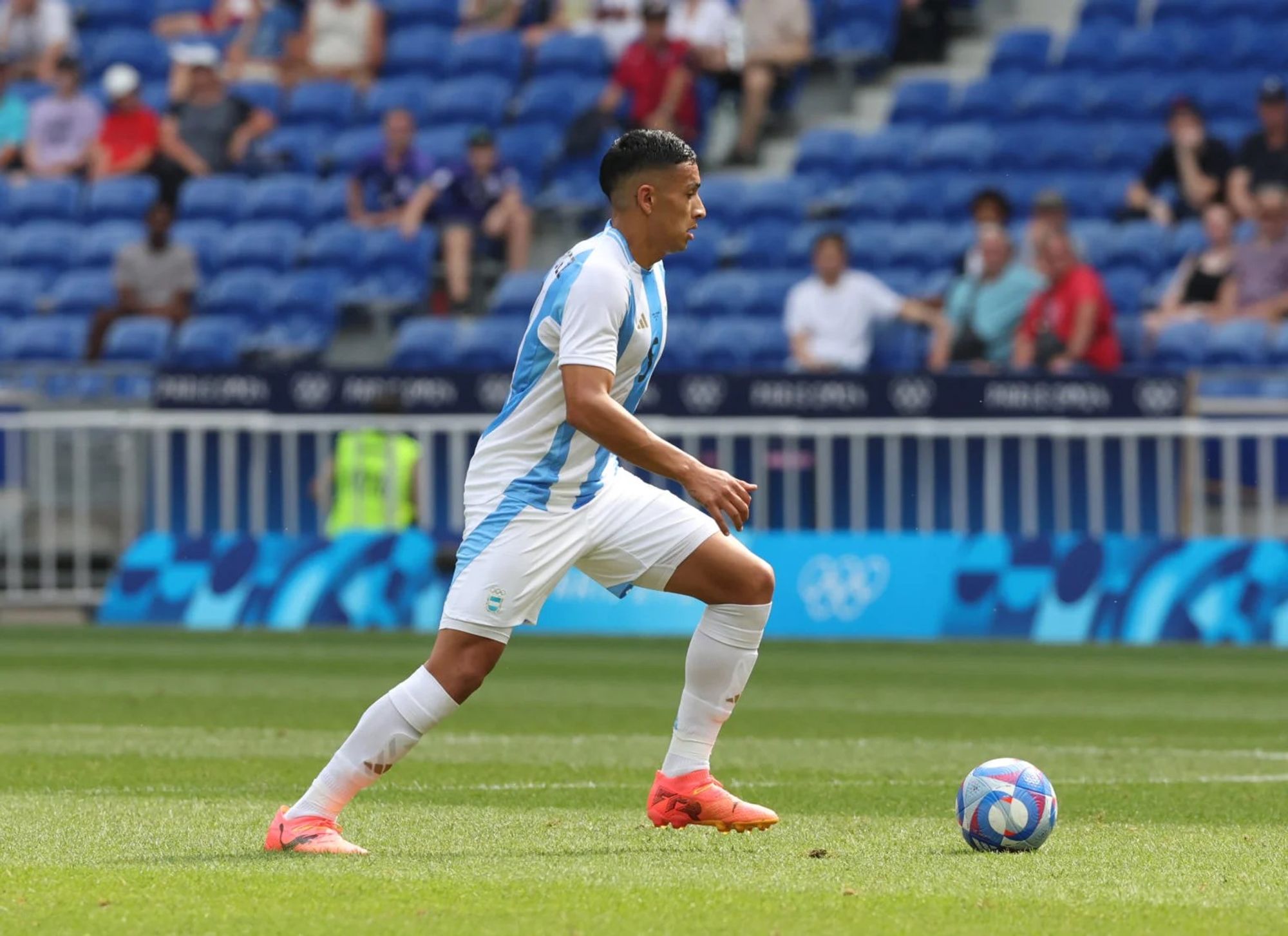 Equi Fernandez Dressed In An Argentina Kit, Playing at the Paris 2024 Olympics.