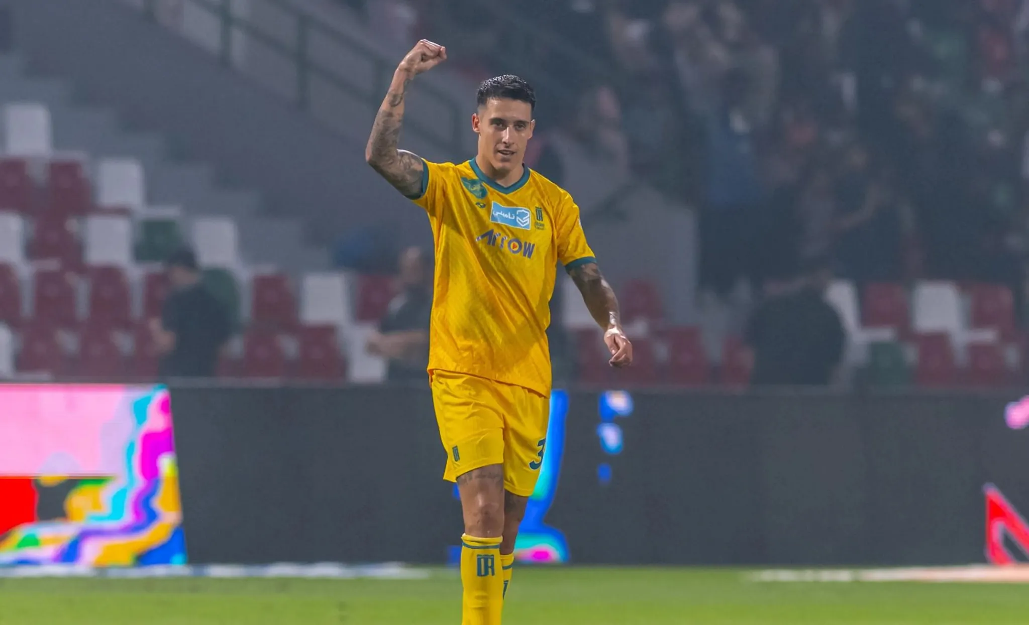 Former Barcelona star Cristian Tello scored a brace for Al Orobah against Steven Gerrard's Al Ettifaq